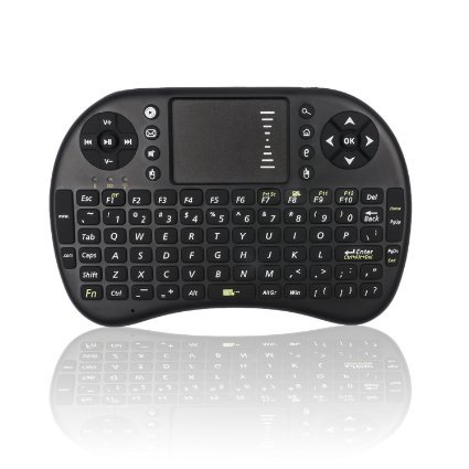 ANEWKODI 2.4GHz I8 Mini Handheld Wireless Keyboard and Mouse with Touchpad for PC,Pad,XBOX 360,PS3,Google Android TV BOX,HTPD,IPTV with Removable lithium Battery(Black Line)