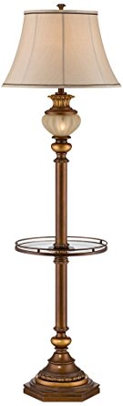 Kathy Ireland Floor Lamp with Night Light and Glass Tray