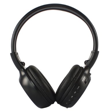 Neelam B570 Bluetooth Headphone with LCD Screen - Micro SD TF Card MP3 Player - FM Radio - Microphone for Hands Free Calls - Wireless Stereo Headphone Black