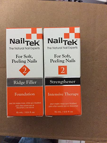 Nail Tek Natural Foundation 2 Ridge Filler and Intensive Therapy Set Manicure