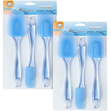 Wilton 6 Piece 570-1190 Easy Flex Silicone Spatula Set (2 Pack), 14", Blue