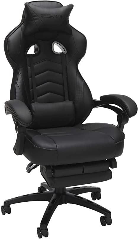 RESPAWN 110 Racing Style Gaming Chair, Reclining Ergonomic Chair with Footrest, in Black (RSP-110-BLK)