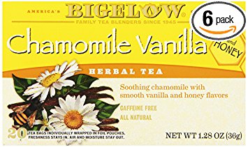 Bigelow Chamomile Vanilla Herbal Tea With Honey, 20 Count (Pack of 6)
