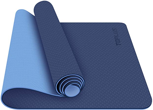 TOPLUS Yoga Mat, 1/4 inch Pro Yoga Mat TPE Eco Friendly Non Slip Fitness Exercise Mat with Carrying Strap-Workout Mat for Yoga, Pilates and Floor Exercises