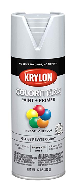 Krylon K05531007 COLORmaxx Spray Paint, Aerosol, Pewter Gray