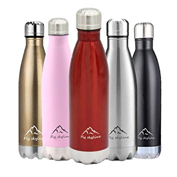 Sport & Cola Bottle Vacuum Insulated Double Wall Stainless Steel Leak-proof Water Bottle