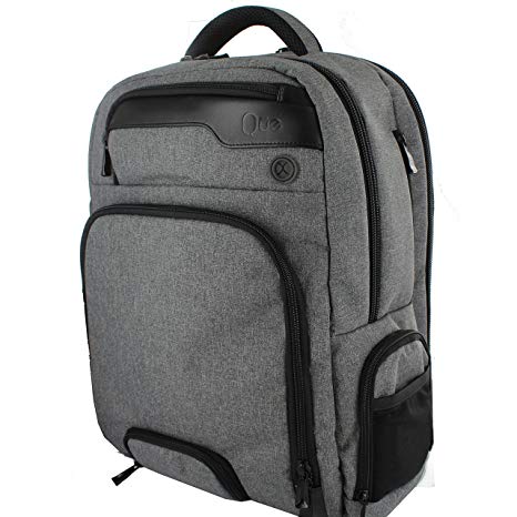 Jambag Powerbag Backpack by Que: Bluetooth Speakers, Charging Station, Protected Laptop Sleeve. Hidden Valuables Pocket. Perfect for Travel (Gray)