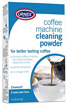 Urnex Cleancaf Coffee Maker & Espresso Machine Cleaner Powder, 3 Packets