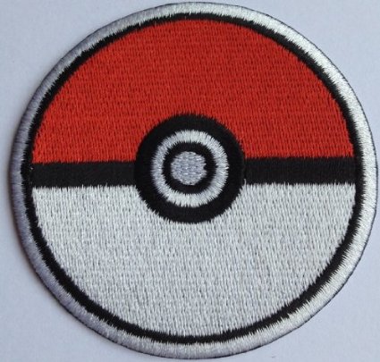 Pokemon Pokeball Embroidered Iron on Patch 3" - 7.5cm Badge / Applique