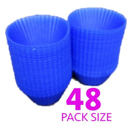 48-pack Reusable Silicone Baking Cups  Cupcake Liners by Happy Gourmet Kitchenware