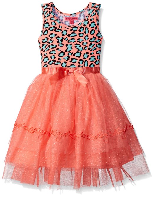 Betsey Johnson Girls' Dress Leopard Sparkle