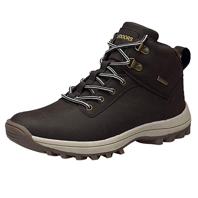 RZEN Hiking Boots Men Ankle Support Waterproof Lightweight Non-Slip Outdoor Sports Shoes