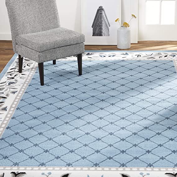 Home Dynamix Lyndhurst Sheraton Area Rug, 7'8"x10'7" Rectangle, Light Blue