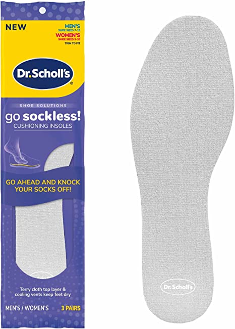 Dr. Scholl's Go Sockless Cushioning Insoles, 3 Pairs, Trim to Fit