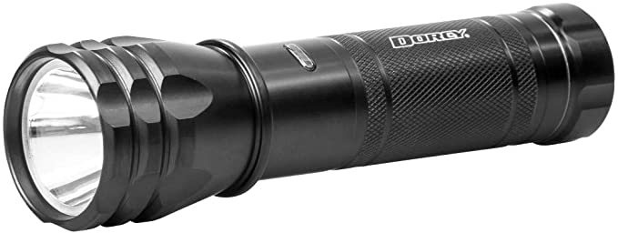 Dorcy 650 Lumen Weatherproof Tactical LED Flashlight with Battery Indicator Light, Black (41-4297)