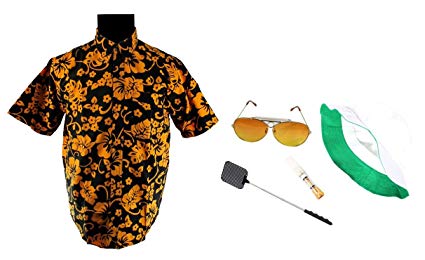 Fear & Loathing Las Vegas Shirt Hat Orange Glasses Cigarette Holder Swatter Duke