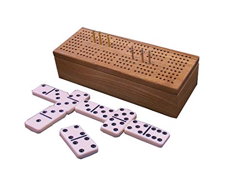 Cribbage Box with Dominoes
