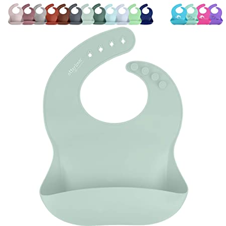 Otterlove Silicone Bib – 100% Pure Platinum LFGB Baby Bibs with No Fillers – Wide Food Catching Pocket – Easy Clean – Mess Proof – Dishwasher Safe – BPA and Phthalate Free