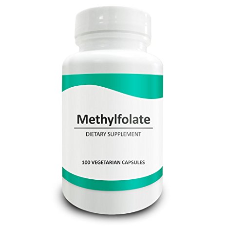 Pure Science Methylfolate 1000mcg - Bioavailable Form of Folate, Prenatal Care, Promotes Cardiovascular Health, Regulates Mood & Promotes Cell Regeneration - 100 Vegetarian Capsules