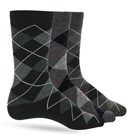3 Pack Mens Dress Socks Premium Cotton Argyle Men's Dress Socks For Men – Colorful Fashion
