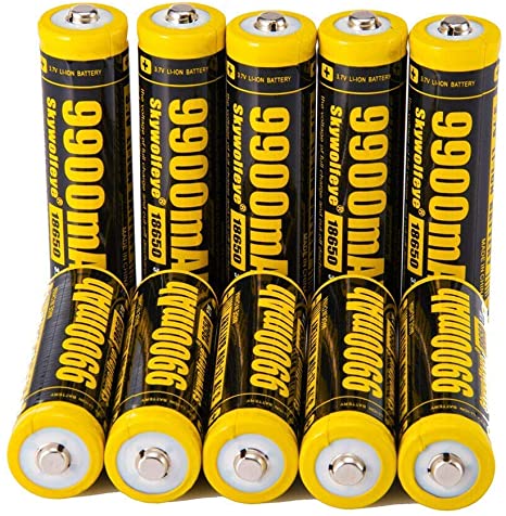 10 PCS of Authentic,Button Top,Yellow,9900mAh 3.7V Li-ion,Rechargeable,Replacement For 18650-Flashlight-Headlights-Battery,For LED Flashlight headlight & 18650 Electronic Tools