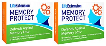 Life Extension Memory Protect Powerful Dual-Action Cognition & Memory Support 12 Colostrinin-Lithium (C-Li) Capsules | 24 Lithium (Li) Capsules, 2 Pack