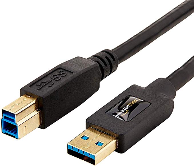 AmazonBasics USB 3.0 Cable - A-Male to B-Male Adapter Cord - 6 Feet (1.8 Meters)