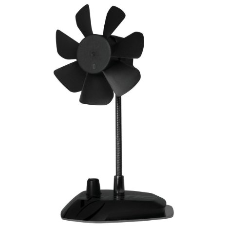 Arctic Breeze USB Desktop Fan with Flexible Neck and Adjustable Fan Speed, Black (ABACO-BRZBK01-BL)