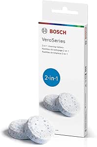 Bosch Original TCZ8001US Cleaning Tablets, 10 Tablets Per Pack, Removes Coffee Oils to Extend Appliance Life VeroCafe Fully Automatic Espresso Machines