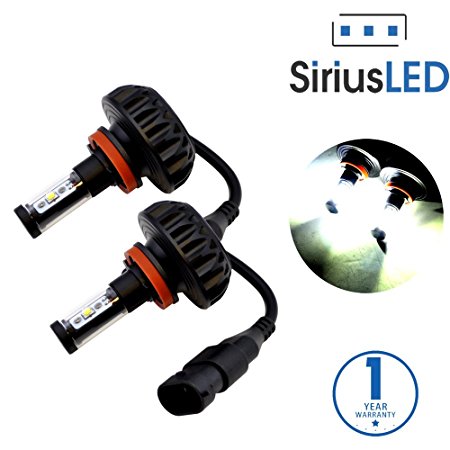 SiriusLED Super Bright 4000 Lumens XM L2 Chipset CREE All-In-One LED Bulbs for Headlights Fog Lights DRL Conversion Kit H11 H8 H9 6000K Xenon White