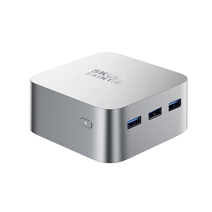 SKULLSAINTS Rudra Mini PC, Genuine Windows 11 Pro, HDMI 4K@60Hz 3 Screen Display, Dual Ethernet Ports, 2.4/5G WiFi, BT4.2 (8GB DDR4   256GB M.2 SSD)