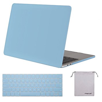 Mosiso Plastic Hard Case with Keyboard Cover with Storage Bag for Newest Macbook Pro Retina 13 Inch (A1706/A1708,Oct 2016), Airy Blue