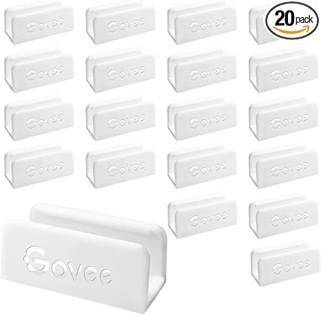 Govee RGBIC Neon Rope Light Mounting Brackets, RGBIC Rope Light Clips, WiFi Neon Lights Holders 20pcs for Neon Rope Light Models H61A0, H61A1, H61A2