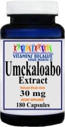 Umckaloabo Extract 30mg Capsules - Cold/Respiratory/Immune System (180 Capsules)