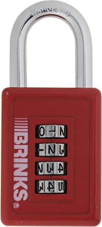 Brinks 175-50054 4 Dial Resettable Sports Combination Padlock, 40mm (Assorted colors)