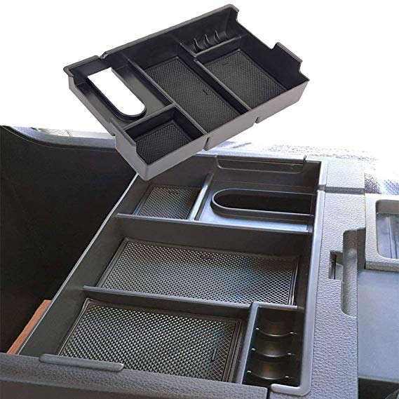 JDMCAR for Tundra 2014-2018 Center Console Organizer Insert ABS Black Materials Tray, Armrest Box Secondary Storage