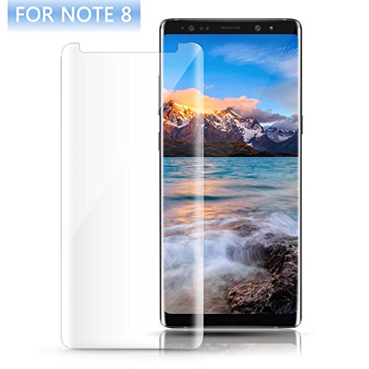 Samsung Galaxy Note 8 Tempered Glass Screen Protector, Woitech Case Friendly Anti-Fingerprint 3D Curved Edges Screen Film for Samsung Note 8, Transparent