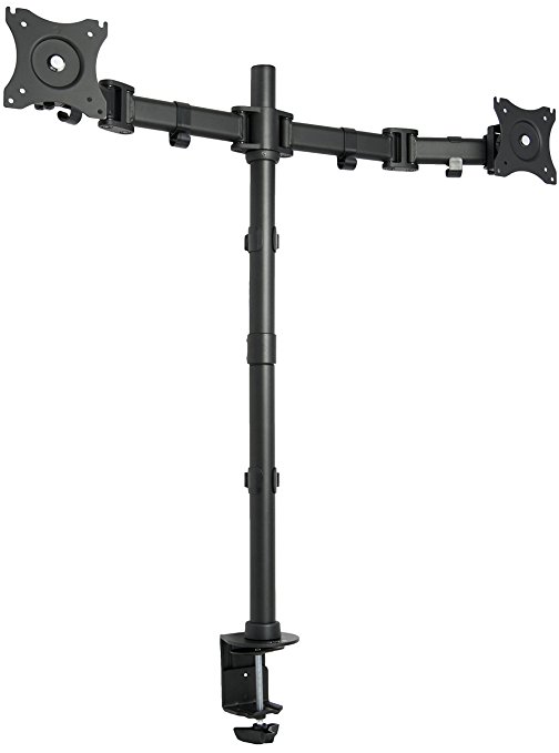 VIVO Dual Monitor Extra Tall Standing Adjustable Desk Mount Stand / Holds 2 LCD Screens up to 27” (STAND-V012M)