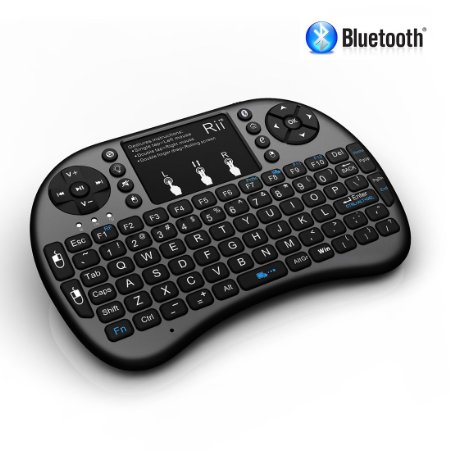 Rii i8  BT Mini Wireless Bluetooth Backlight Touchpad Keyboard with Mouse for PC/Mac/Android, Black (RTi8BT-5)