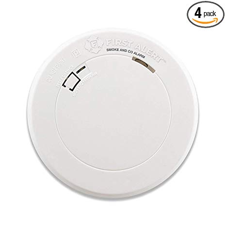 First Alert PRC710 10 Year Battery Combination Smoke & Carbon Monoxide Alarm, Family Value 4 Pack with Free Goodies for Kids