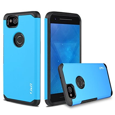 Google Pixel 2 Case, J&D [ArmorBox] [Dual Layer] Hybrid Shock Proof Protective Rugged Case for Google Pixel 2 - Blue