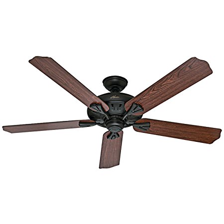Hunter 54018 The Royal Oak 60-inch New Bronze Ceiling Fan with Five Dark Cherry/Medium Oak Blades