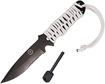 UST Full Tang ParaKnife FS 4.0 with 4 Inch Serrated Blade, Paracord Lanyard and Fire Starter for Hiking, Backpacking, Camping and Outdoor Survival