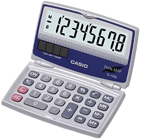 Casio(r) Sl-100l Solar Calculator With Folding Hard Case