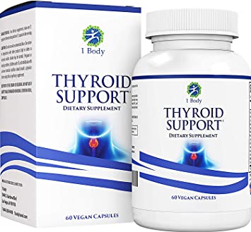 Thyroid Support Supplement with Iodine - Metabolism, Energy & Focus Formula - Vegetarian & Non-GMO - Vitamin B12 Complex, Zinc, Selenium, Ashwagandha, Copper, Coleus Forskohlii & More 30 Day Supply