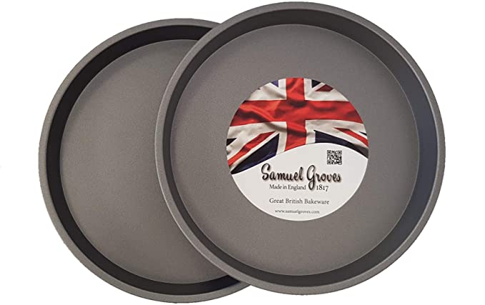 2X Samuel Groves - 7" (17.5cm) Victoria Sandwich Cake Tin, Non Stick, Fixed Base, Made in England by Chabrias LTD