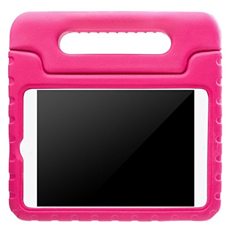 BMOUO iPad Mini 3 / Mini 2 / Mini 1 Kids Case - Shockproof Case Light Weight Kids Case Super Protection Convertible Handle Stand Cover Case for Kids Children For Apple iPad Mini, iPad Mini 3rd Generation, iPad Mini 2 with Retina Display Tablet - Rose Color