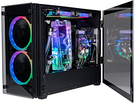 CUK Stratos Mini Monoblock Open Loop Gaming PC (Intel i9-9900KF, NVIDIA GeForce RTX 2080 Ti 11GB, 32GB DDR4 3200 RAM, 2TB NVMe SSD   2TB HDD, 650W Gold PSU, Z390 Mobo) Tiny RGB Desktop for Gamers