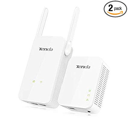 Tenda AV1000 Powerline Wi-Fi Extender Kit with 2 Gigabit Ethernet Ports/WiFi Clone/Home Plug AV2/Powerline 1000Mbps WiFi 300Mbps (Ph5)