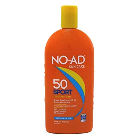 NO-AD Sport Sunscreen Lotion, SPF 50 16 oz (Pack of 2)